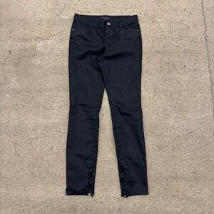 Armani Exchange G Fall 2014 Waxed Look Black Zipper Skinny Fit Jeans Size 25